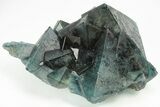 Phenomenal, Blue-Green Octahedral Fluorite Cluster - China #215759-1